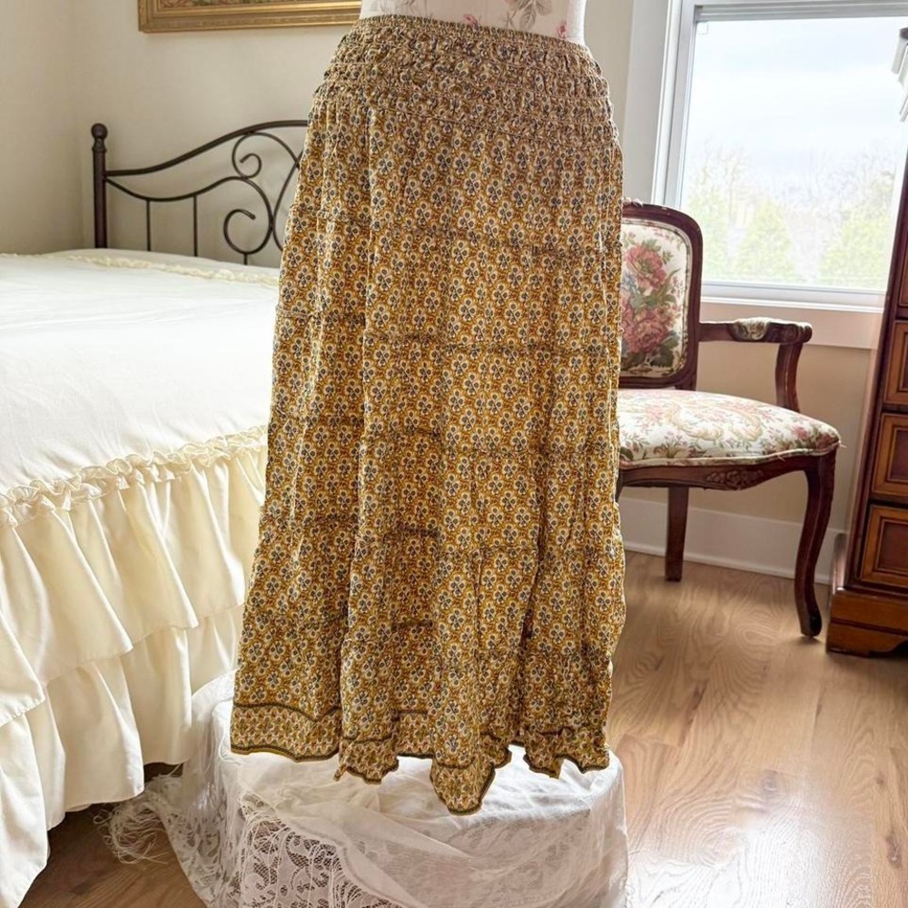 boho‎ floral maxi skirt  boho yellow floral maxi skirt max studio